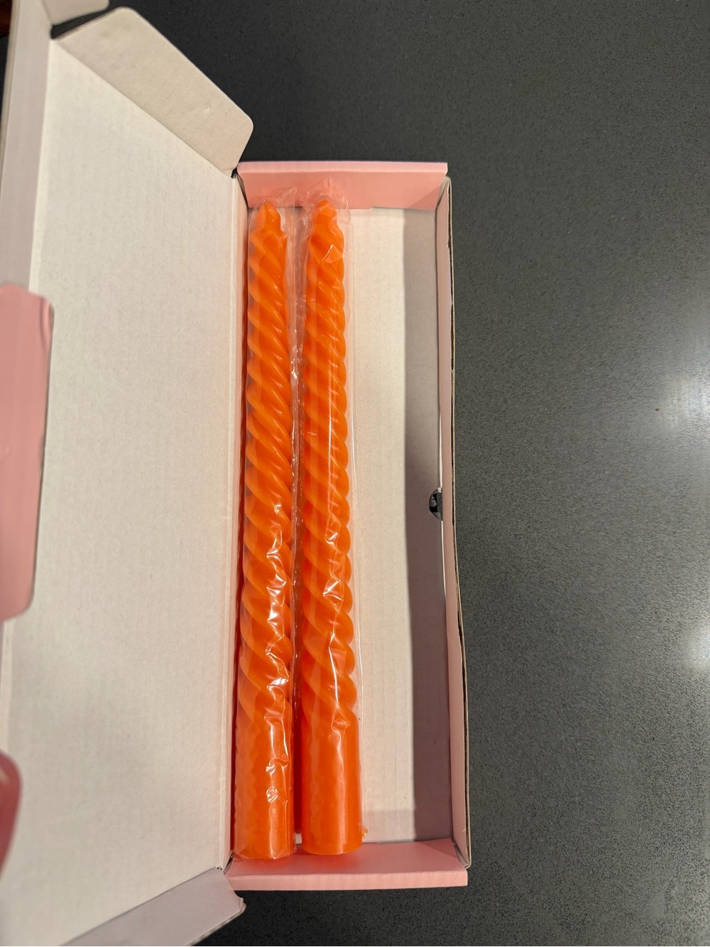 Amazon Orange Twisted Taper Candles - Pack of 2